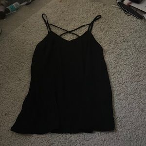 Black crossed tank top